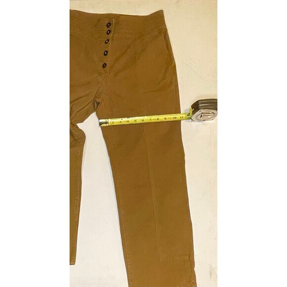Chelsea & Violet Womens Pants Sz 29 Camel Tan Button-Front Crop Wide-Leg Utility - Picture 6 of 13
